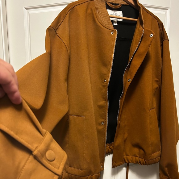 River Island Stylistic Cropped Jacket Sz L - Picture 3 of 4